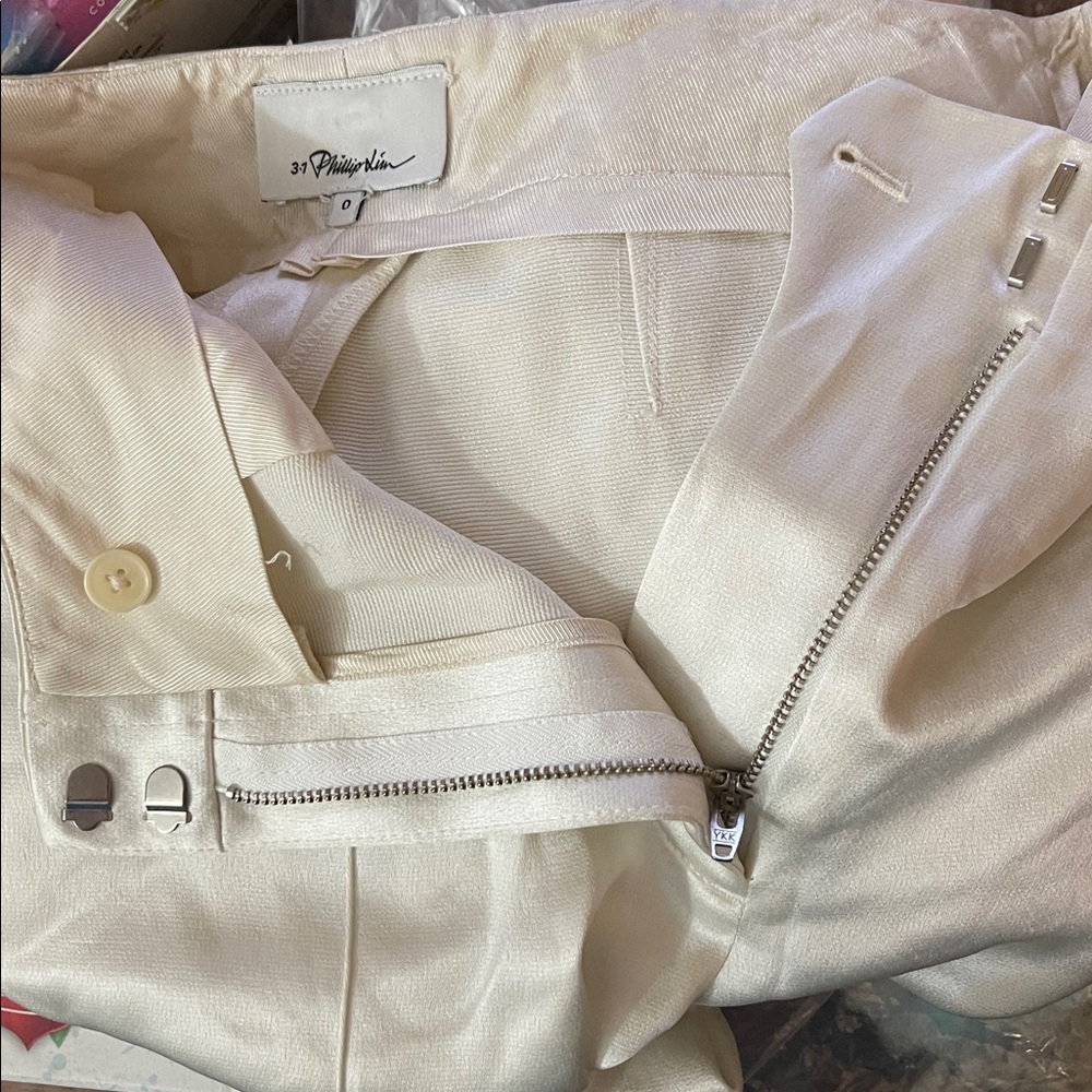 3.1 Phillip Lim Crepe Satin Jogger With Ghost Waistband Ivory size 0 - Picture 11 of 15